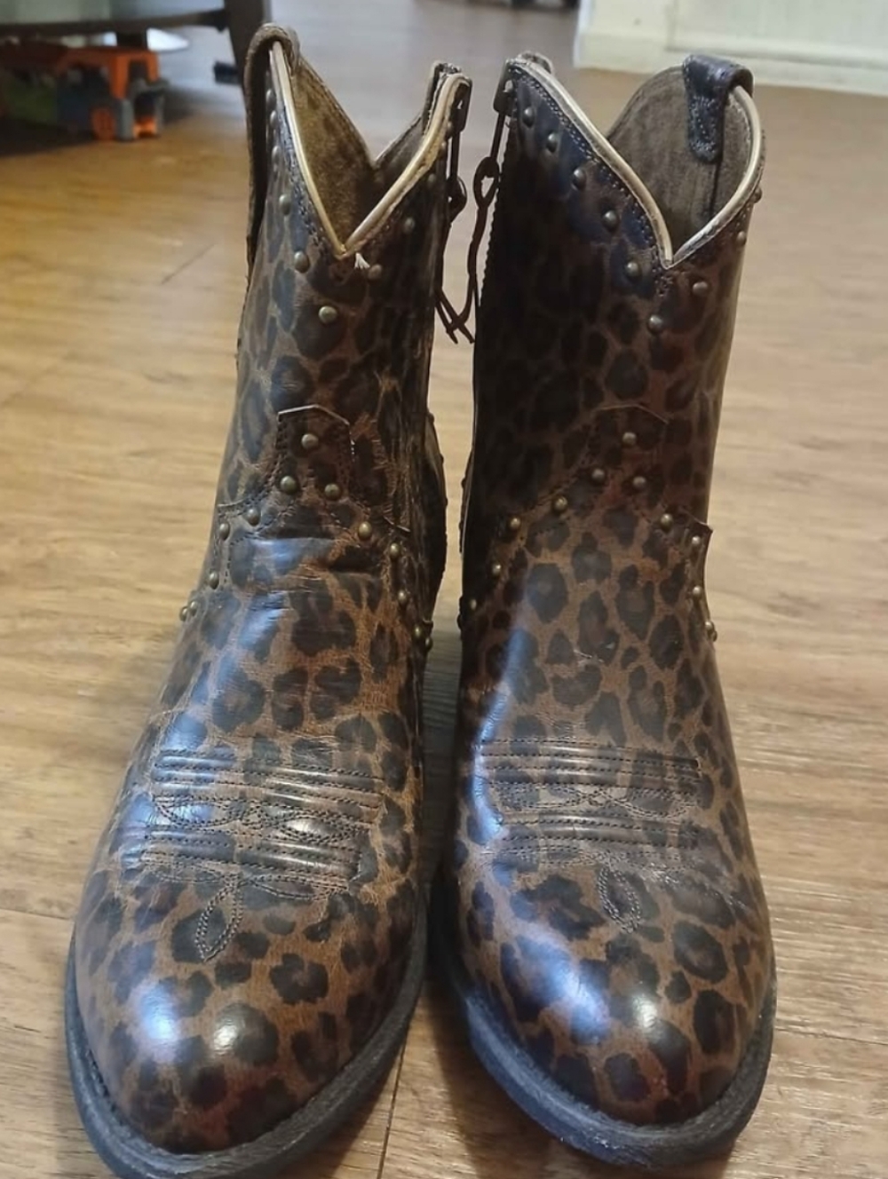Ariat Brown and Black Leopard-Pattern Ankle Boot
